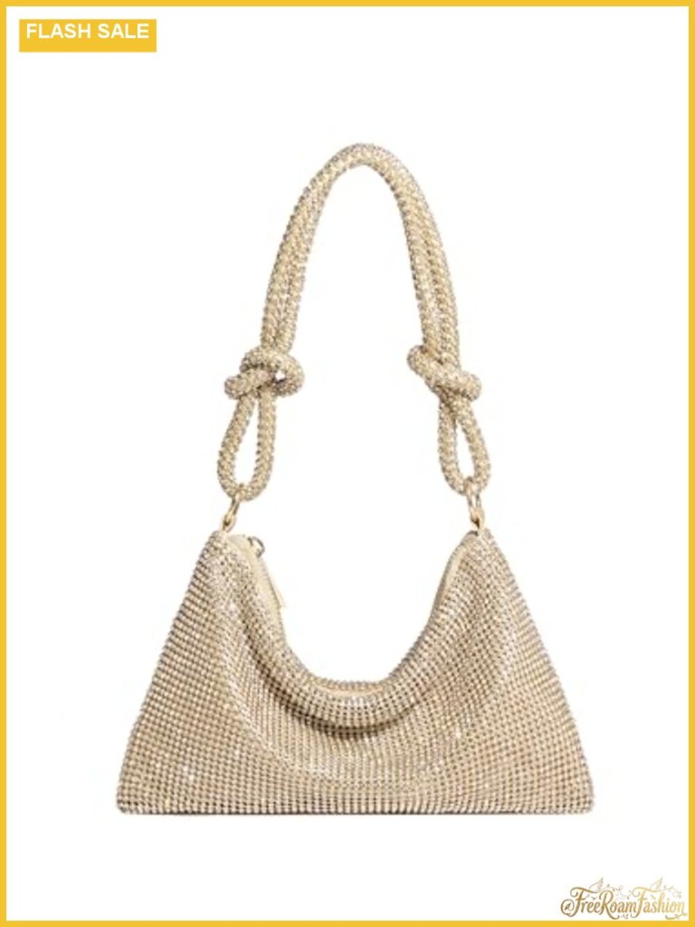 Sparkly Rhinestone Evening Bag Clutch for Women Dressy Small Handbag Zipper